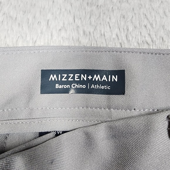 Mizzen+Main Baron Chino Pants Mens 38x32 Gray Athletic Performance Stretch - Picture 6 of 11